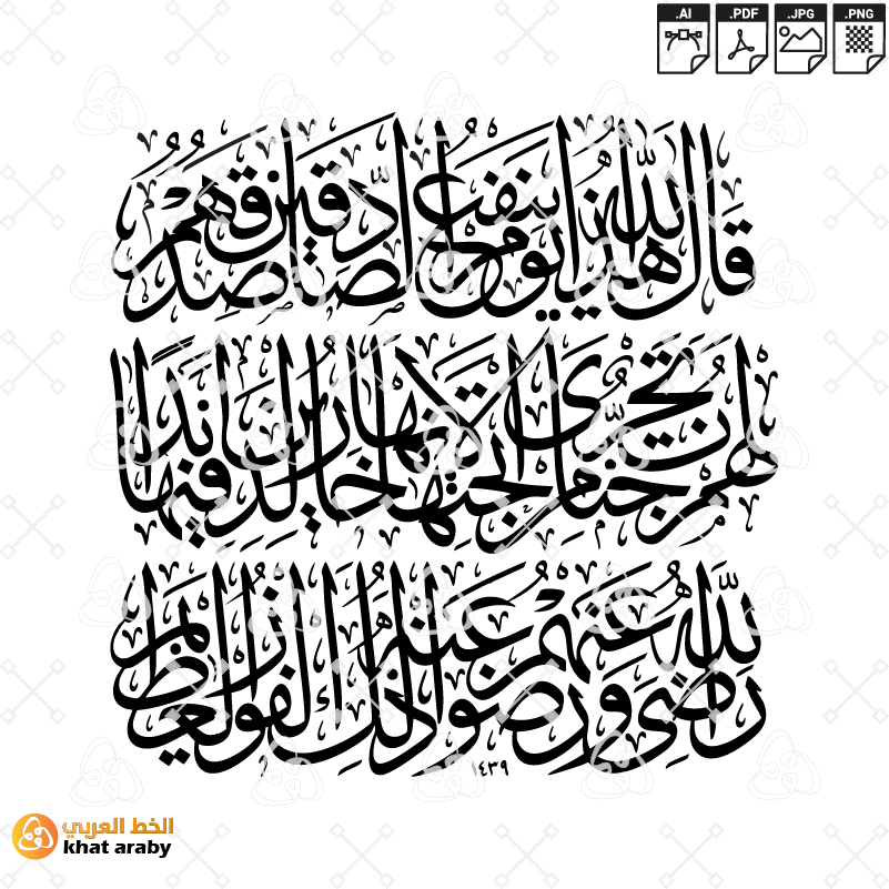 قال الله هذا يوم ينفع الصادقين صدقهم لهم جنات تجري من تحتها الانهار خالدين فيها ابدا رضي الله عنهم ورضوا عنه ذلك الفوز العظيم